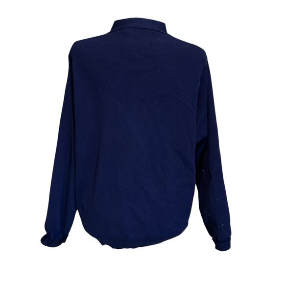 Vintage Pitlochry Navy Blue Cardigan Sweater Women Sz Medium Floral Embroidered - Picture 2 of 16